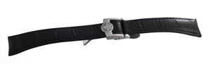 Raymond Weil Men's 20mm x 16mm Black Leather Silver Buckle Watch Band V3.15