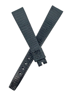 Girard Perregaux 11mm x 7mm Black Lizard Leather Watch Band Strap