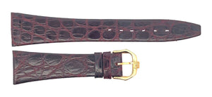 Raymond Weil 20mm  x 14mm Burgundy Leather Watch Band Gold Buckle