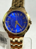 Armani Exchange Blue Dial Gold Ion-plated Ladies Watch AX5418