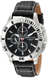 Nautica N18641G Men's BFD 101 Dive Style Black Dial Black Leather Strap Watch