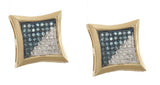 14k Gold 12mm Two-Tone .50ct Diamond Stud Earrings