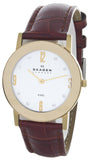 Skagen Women's Stainless Steel Gold-Tone Case 39LGG2 Brown Leather Watch