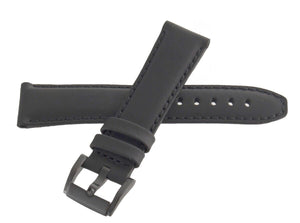 Movado Bold 18mm x 16mm Women's Black Genuine Leather Black Buckle Watch Band