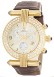 Aqua Master Womens Chrono Gold-tone Dial Brown Leather Band  Watch W#94_23_5
