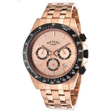 Rotary Mens Rose Gold Tone Dial Rose Gold Tone Stainless Steel Watch GB00172/25