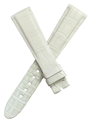 Montblanc 18mm x 14mm White Alligator Leather Women's Watch Band FNK