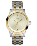 Guess Men's Silver Dial Silver Stainless-Steel Two-tone Watch U12604G2