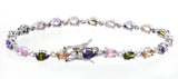 Women's Silver Multi Color Crystal Bracelet