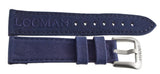 LOCMAN Men's 25MM x 20mm Navy Blue Fabric Silver Buckle Band