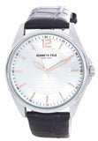 Kenneth Cole New York Black Leather Band Silver Dial Watch 10031380