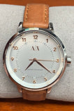 Armani Exchange AX5367 Silver Dial Light Brown Leather Strap Women's Watch