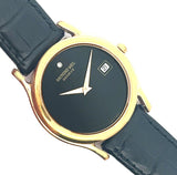 Raymond Weil Men's Black Dial Gold Case Black Leathe Quartz Watch 5567