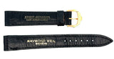 Raymond Weil 16mm Black Leather Watch Band Strap W/ Silver Buckle
