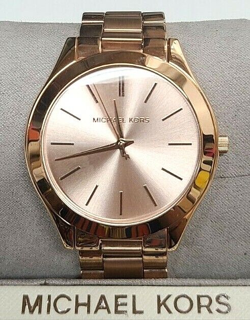 michael kors watch runway rose gold