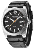 Police 14107JS-02 Stampede Black Dial Black Leather Strap Men's Watch