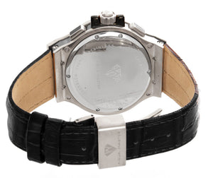 1ct Aqua Master Men's Silver-tone Case Black Dial Diamond Bezel  Watch W206