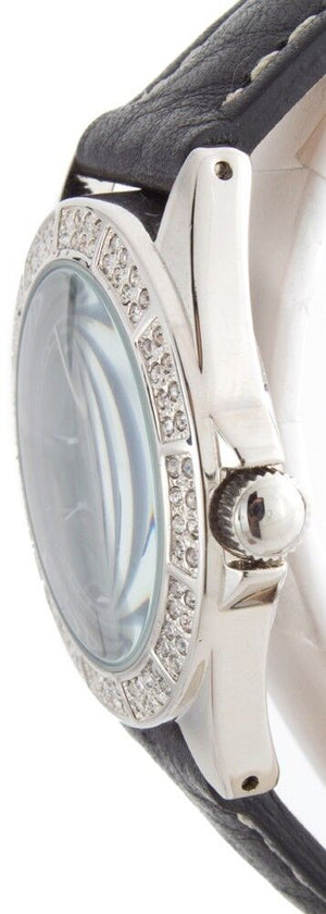 Anne Klein Women' Stainless Steel Case Black Leather Black Dial Watch 10/9683BBK