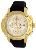 Aqua Master Nicky Jam Gold Dial Black Rubber Band Mens Diamond Watch NJ102