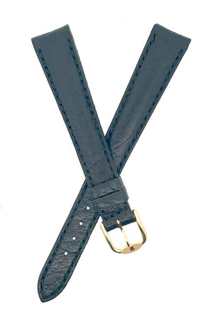 Revue Thommen 13mm Black Leather Gold Buckle Watch Band Strap NOS