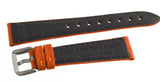 LOCMAN Men's 21MM x 16mm Orange Fabric Silver Buckle Band