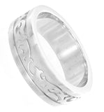 14k White Gold Unisex 7mm Wedding Band Ring