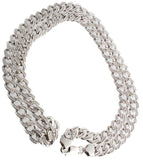 Sterling Silver Men's Pave Cz Cuban Link Chain 30"  11mm Wide 121 Grams