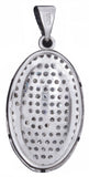 925 Sterling Silver Womens Cubic Zirconia CZ 30.5mm x 14mm Oval Shaped Pendant