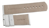 LOCMAN Men's 31mm x 30mm White Lizard Leather Watch Band Strap