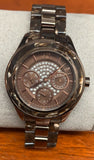 Armani Exchange Women's AX5155 NOEMI Brown Rose Gold-tone Plastic Quartz Watch