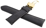 King Master 24mm Grey Leather Gold-tone Buckle Watch Band Strap