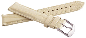 New Michele Womens 18mm Beige Genuine Alligator Leather Watch Band Strap