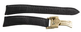 Raymond Weil Men's 20mm x 16mm Black Leather Band Gold Buckle Watch Band