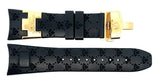 Aqua Master 26mm Black Rubber Watch Band Strap W/Gold Buckle