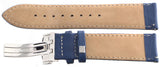 JoJo JoJino 22mm Mens Blue Leather Watch Band Strap W/ Stainless Steel Buckle