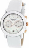 Kenneth Cole Womens Mother of Pearl Dial White Leather Band KC2688