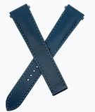 Cartier 19mm x 16mm Navy Blue Genuine Leather Watch Band Strap KDATLABM