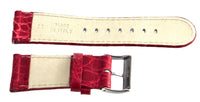 Grimoldi 22mm x 23mm Red Alligator Leather Watch Band Strap