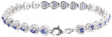 Sterling Silver 925 Womens Synthetic Sapphire Stones Bracelet 5.5mm Wide