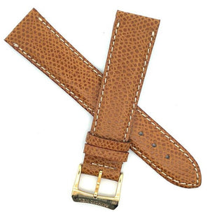 Raymond Weil Men's 18mm x 16mm Brown Leather Watch Band W/ Gold Buckle Large