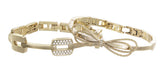 Anne Klein Women's White Dial Gold Tone Stainless Steel Watch Set AK/3366WTST