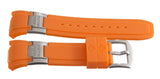 Aqua Master 28mm Orange Rubber Watch Band Strap W/Silver Buckle