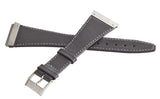Certina-DS 22mm x 15mm Gray Leather Watch Band Strap With Silver Buckle