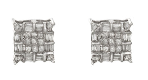 8mm 14k White Gold 1ct Diamond Earrings
