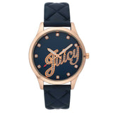Juicy Couture JC/1104RGNV Navy Blue Dial Navy Blue Leather Strap Women's Watch