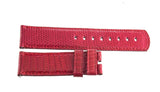 LOCMAN Men's 24mm x 23mm Red Lizard Leather Watch Band