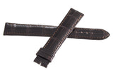 Gerald Genta 18mm x 16mm Shiny Dark Brown Leather Watch Band Strap