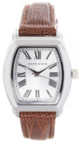 Anne Klein Women's Silver Tone Dial Brown Leather Strap Watch AK/2163 26mm