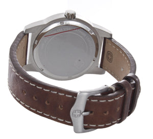 Swiss Military Men's Field White Dial Dial Brown Leather Band Watch 72801