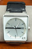 Armani Exchange AX2006 Silver Dial Black Leather Band Men's Watch